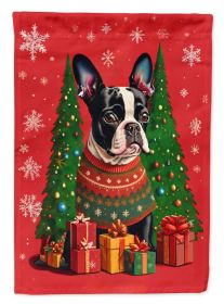 Boston Terrier Holiday Christmas Garden Flag Mailbox Flag Decorative Yard Flag Banner Outside Patio Artwork Yard Flower Beds, Garden Size, Multic