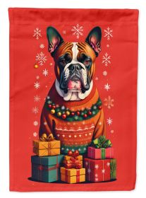 Fawn Boxer Cropped Ears Holiday Christmas Garden Flag Mailbox Flag Decorative Yard Flag Banner Outside Patio Artwork Yard Flower Beds, Garden Siz