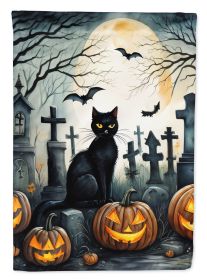 Black Cat Spooky Halloween Garden Flag Mailbox Flag Decorative Yard Flag Banner Outside Patio Artwork Yard Flower Beds, Garden Size, Multicolor