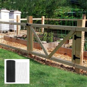Black Vinyl Coated Welded Wire Fence PVC Coated Metal Hardware Cloth Garden Plant Barrier Chicken Coop Wire Mesh Roll for Outdoor Landscaping Hom (size: 36*50in)
