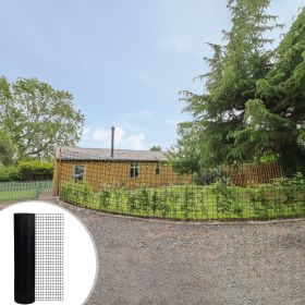 Black Vinyl Coated Welded Wire Fence PVC Coated Metal Hardware Cloth Garden Plant Barrier Chicken Coop Wire Mesh Roll for Outdoor Landscaping Hom (size: 60*50in)